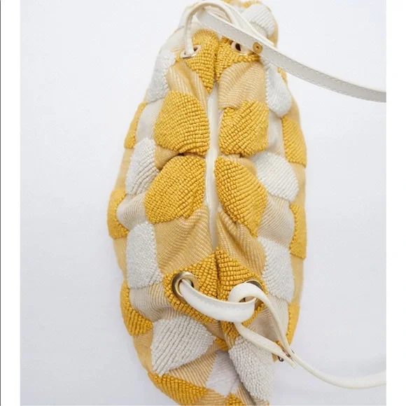 ZARA BEADED GINGHAM CROSSBODY BAG - Picture 11 of 12
